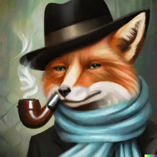 DALL·E 2022 10 25 17.01.27   An oil painting portrait of A fox with a scarf and a hat is smoking a pipe gigapixel low_res scale 6_00x